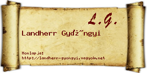 Landherr Gyöngyi névjegykártya