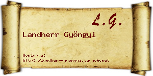 Landherr Gyöngyi névjegykártya